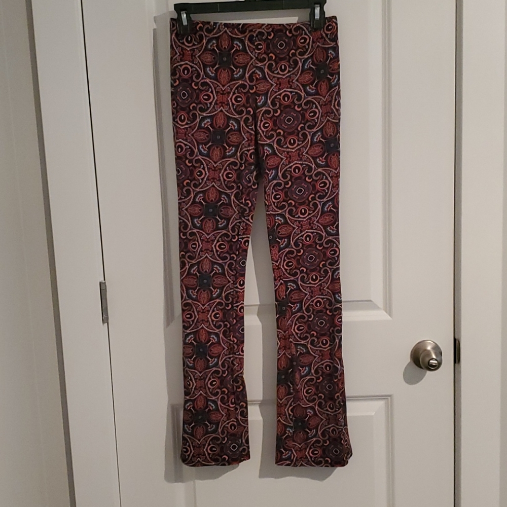 Colorful Patterned Flare-Leg Bottoms